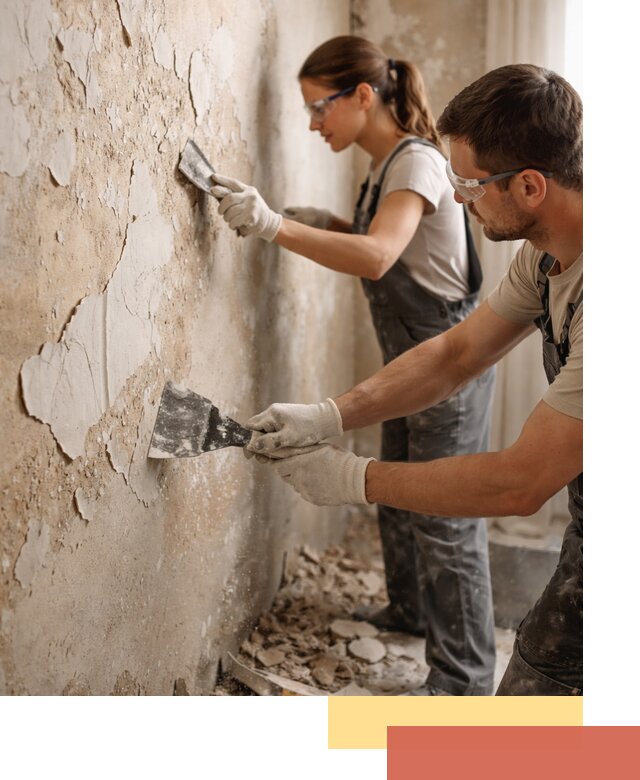 Снятие старой шпаклевки и подготовка поверхностей в Мелеузе