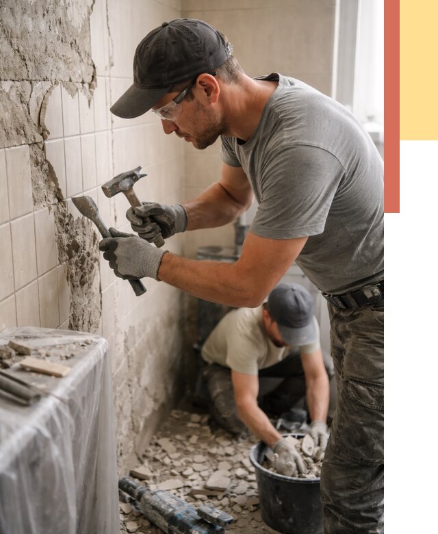 Демонтаж плитки со стен в Мелеузе от 869 руб. — быстро и недорого | ОТДЕЛОЧНИК-Млз