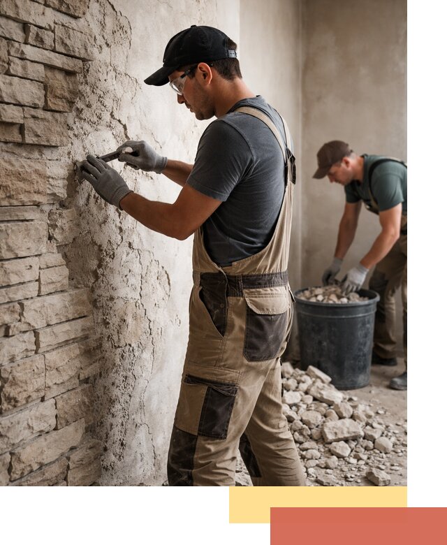 Демонтаж декоративного камня в Мелеузе профессионально и безопасно