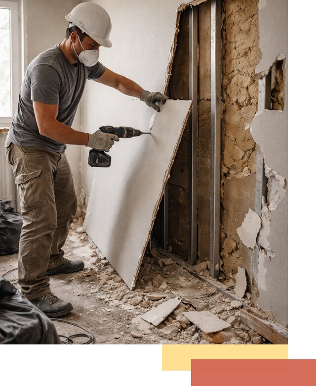 Демонтаж гипсокартона со стен в Мелеузе качественно и быстро