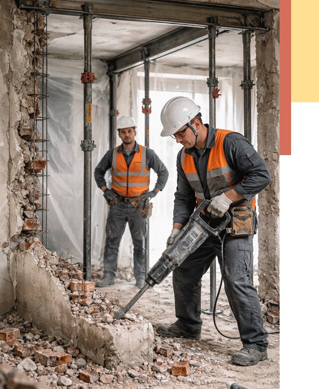 Снос несущих стен в Мелеузе от 10485 руб. — демонтаж несущей стены под ключ | ОТДЕЛОЧНИК-Млз