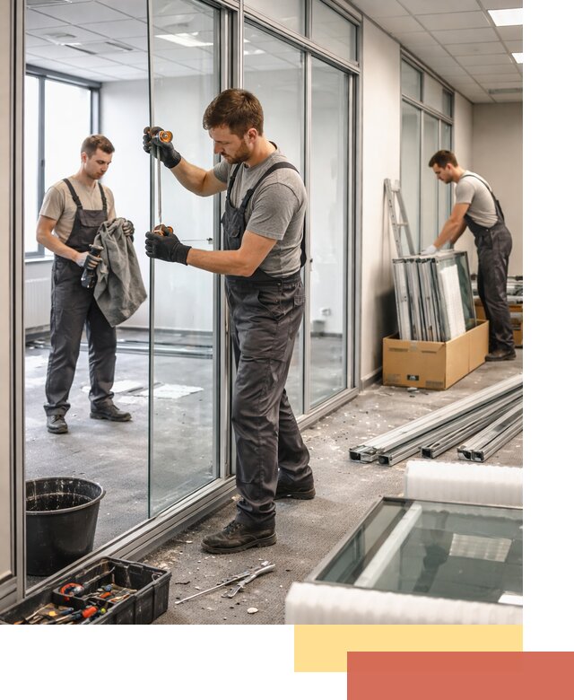 Демонтаж стеклянных перегородок в Мелеузе быстро и безопасно