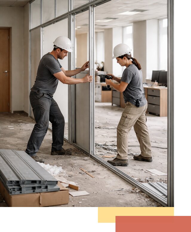 Демонтаж алюминиевых перегородок в Мелеузе быстро и аккуратно