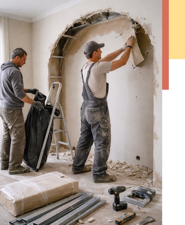 Демонтаж арки из гипсокартона в Мелеузе от 3580 руб. — услуги под ключ | ОТДЕЛОЧНИК-Млз