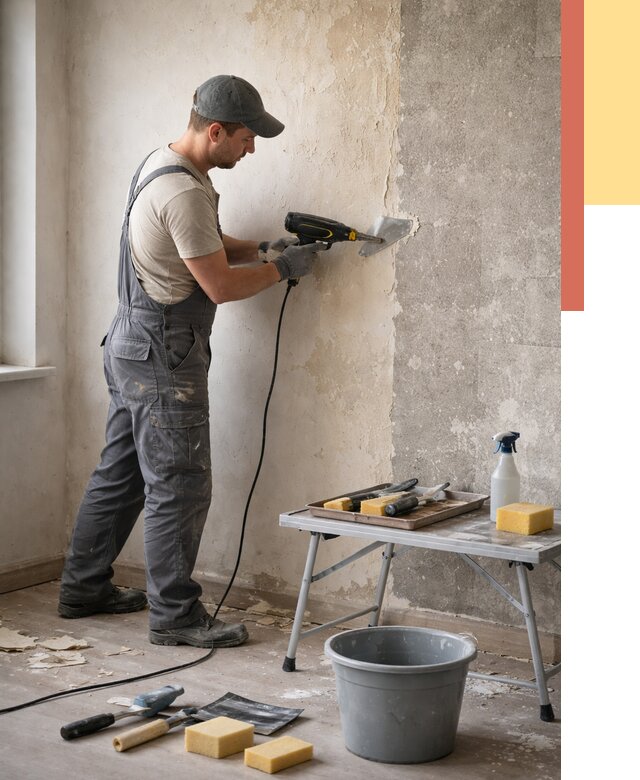 Очистка стен от клея в Мелеузе от 1892 руб. — снятие и удаление клея со стен | ОТДЕЛОЧНИК-Млз