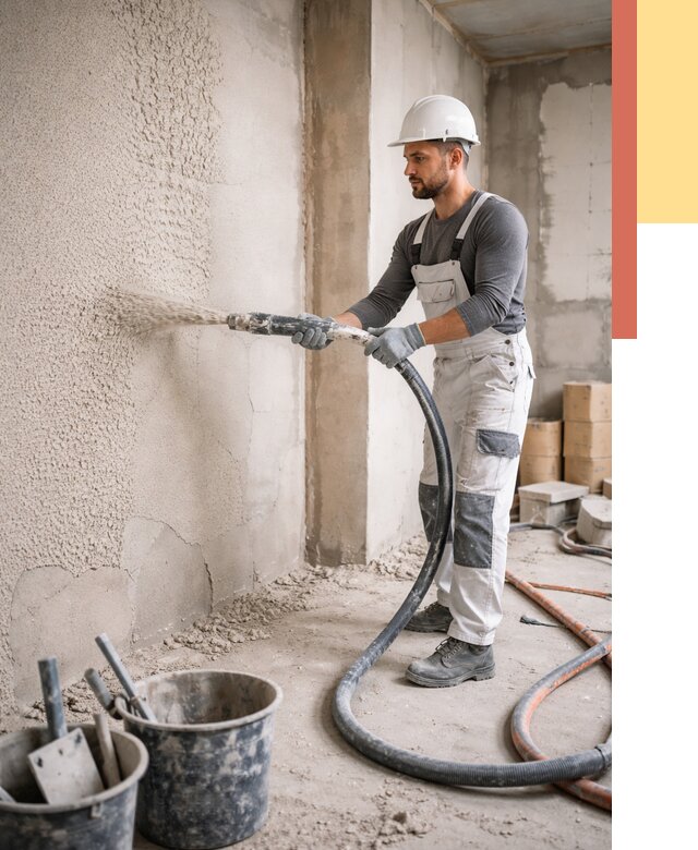 Машинная штукатурка стен в Мелеузе под ключ от 6649 руб./м2 | ОТДЕЛОЧНИК-Млз