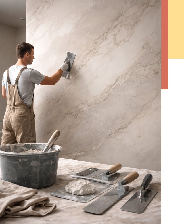 Декоративная штукатурка под мрамор в Мелеузе от 2864 руб./м² — быстро и недорого | ОТДЕЛОЧНИК-Млз