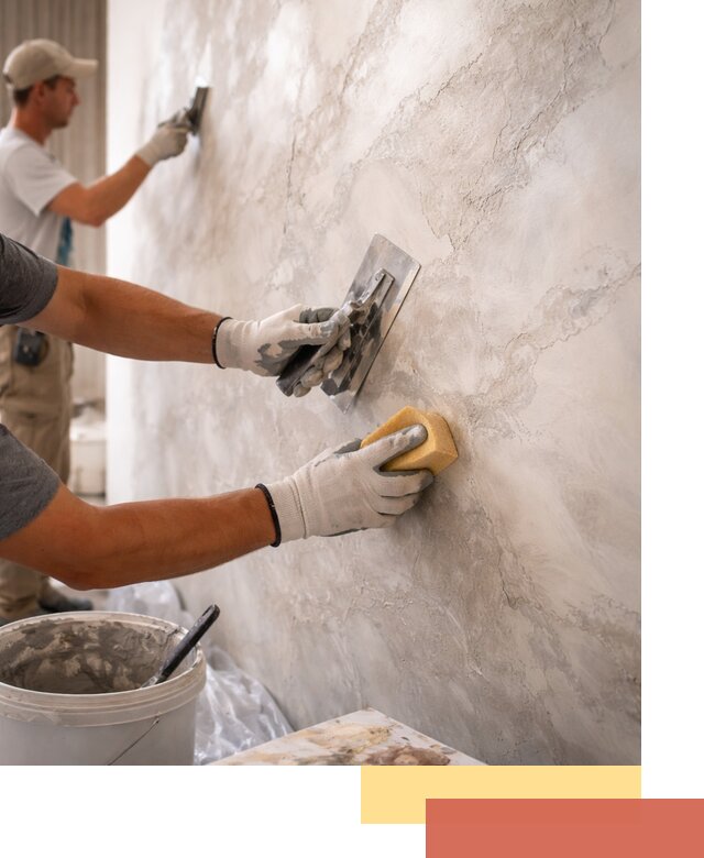 Декоративная штукатурка под мрамор в Мелеузе для стен и потолков