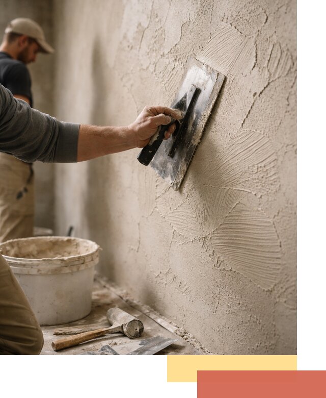 Фактурная штукатурка стен в Мелеузе — монтаж, отделка, реставрация