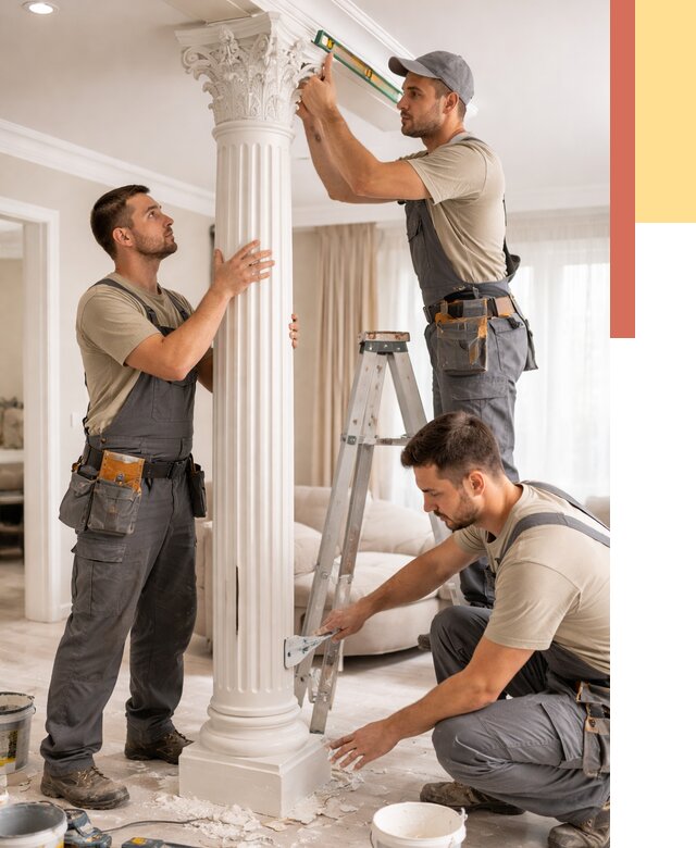 Установка декоративных колонн в Мелеузе от 12275 руб. под ключ | ОТДЕЛОЧНИК-Млз