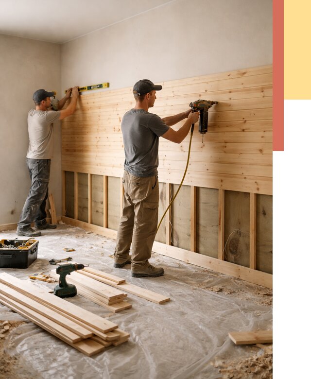 Монтаж деревянной вагонки на стены в Мелеузе от 7672 руб. | Услуги монтажа вагонки | ОТДЕЛОЧНИК-Млз