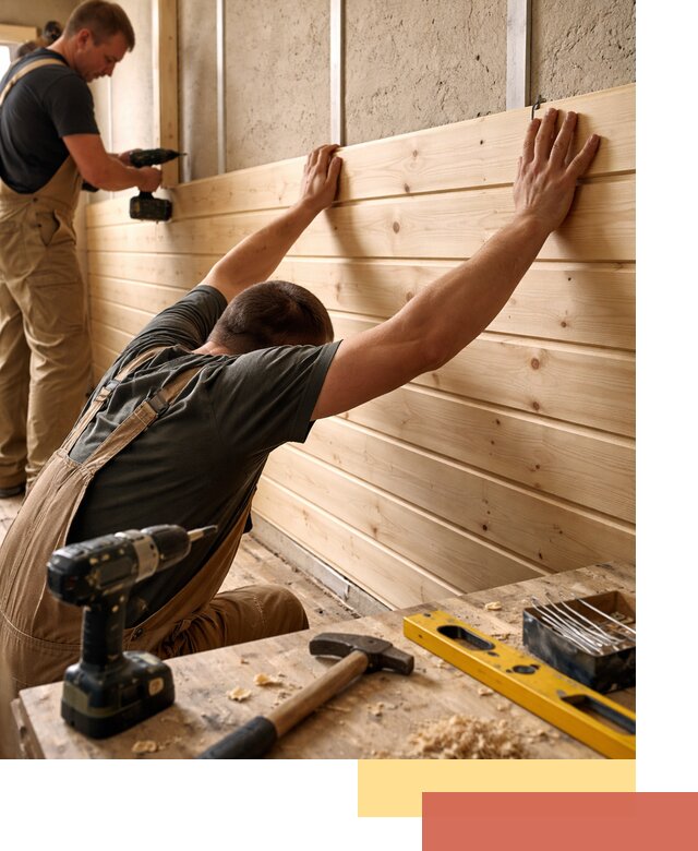 Монтаж деревянной вагонки на стены в Мелеузе быстро и качественно