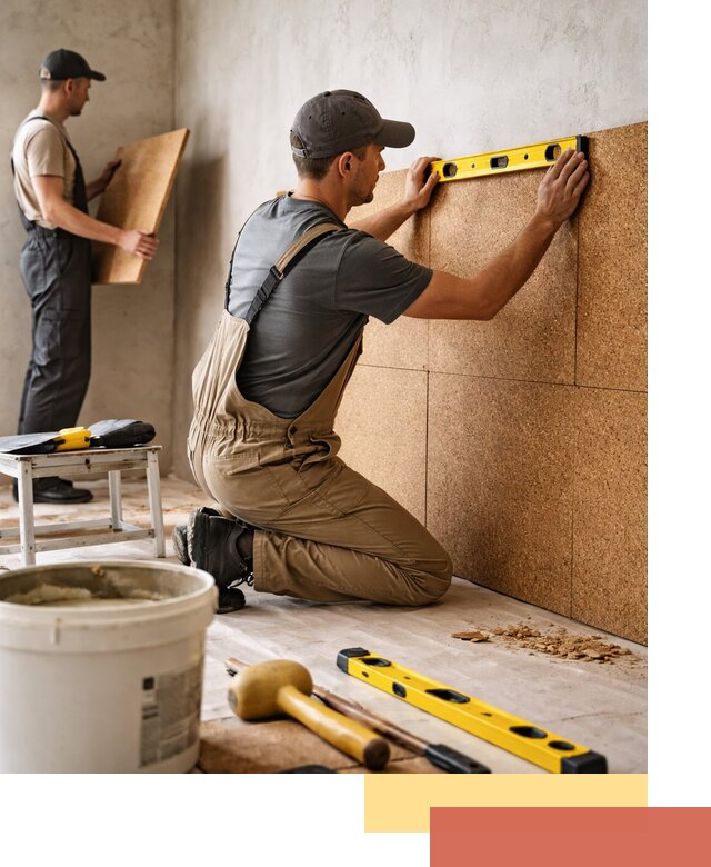 Монтаж пробковых панелей на стены в Мелеузе быстро и качественно