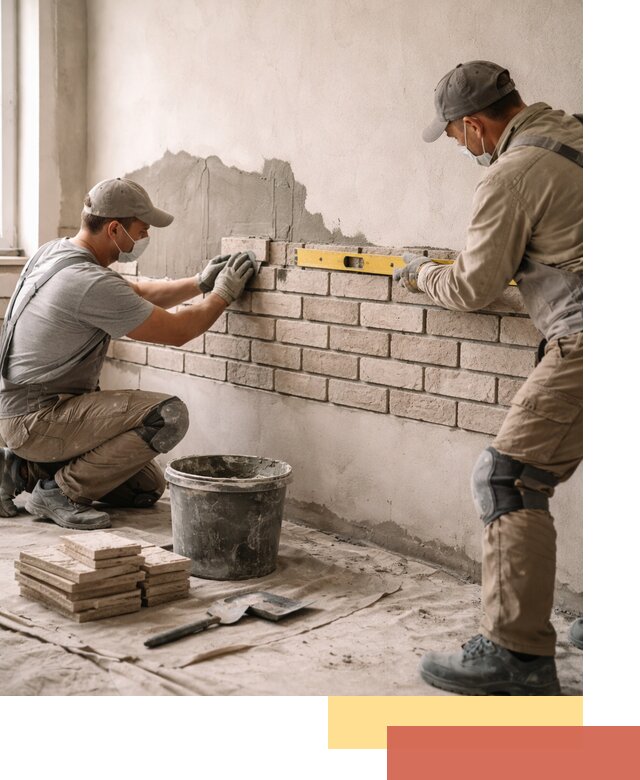 Монтаж декоративного кирпича профессионально в Мелеузе