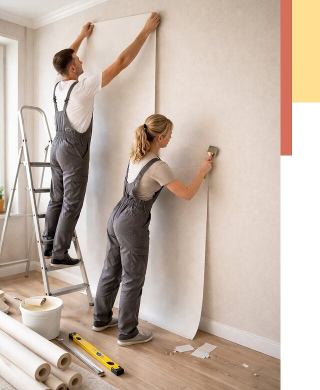 Поклейка флизелиновых обоев в Мелеузе от 6137 руб. | Быстро и недорого — ОТДЕЛОЧНИК-Млз