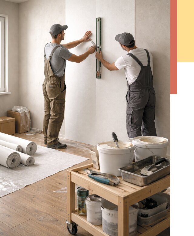 Поклейка стеклообоев в Мелеузе от 6649 руб. за м2 — быстро и недорого | ОТДЕЛОЧНИК-Млз