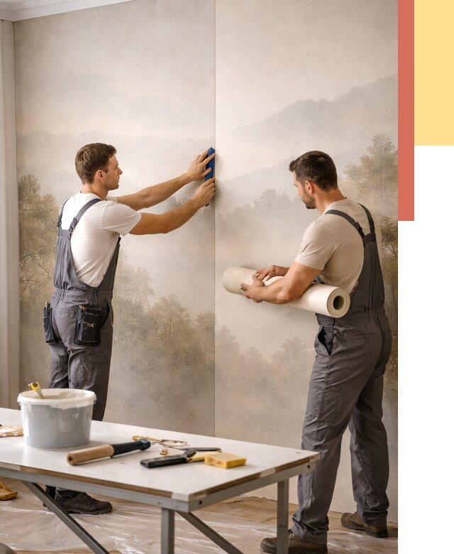 Поклейка фотообоев в Мелеузе от 8695 руб/м² — быстро и недорого | ОТДЕЛОЧНИК-Млз