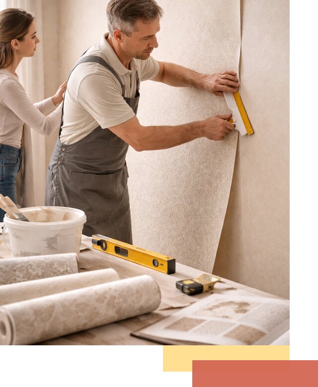 Поклейка обоев с подбором рисунка в Мелеузе