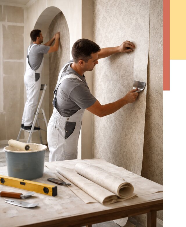 Поклейка обоев на сложные стены в Мелеузе от 2864 руб. под ключ | ОТДЕЛОЧНИК-Млз