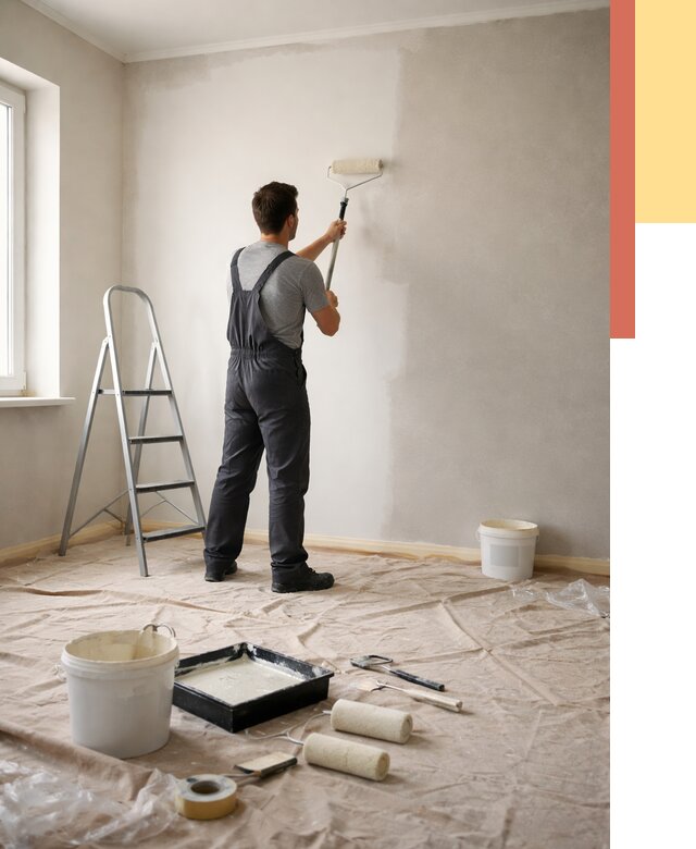 Покраска стен моющейся краской в Мелеузе от 358 руб./м² — быстро и недорого | ОТДЕЛОЧНИК-Млз