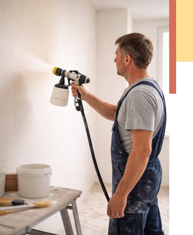 Покраска стен краскопультом в Мелеузе от 7672 руб. — механизированная покраска | ОТДЕЛОЧНИК-Млз