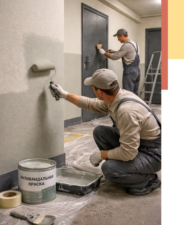 Покраска стен антивандальной краской в Мелеузе от 4603 руб./м² под ключ | ОТДЕЛОЧНИК-Млз