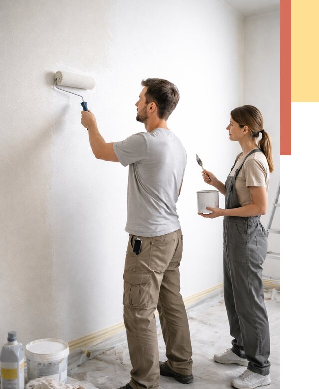 Окраска стен по стеклохолсту в Мелеузе от 4603 руб/м² под ключ | ОТДЕЛОЧНИК-Млз