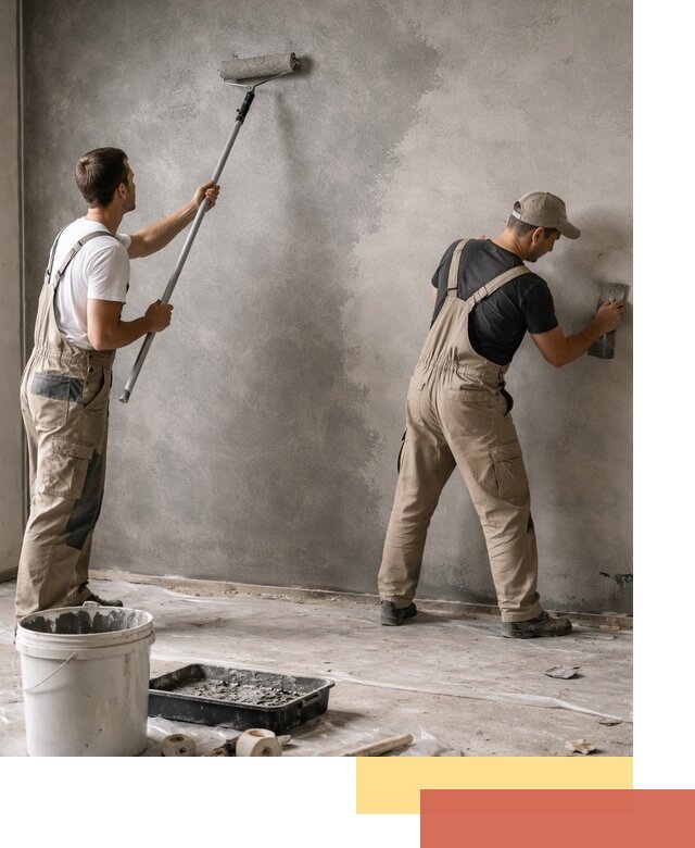 Покраска стен под бетон в Мелеузе профессионально и недорого