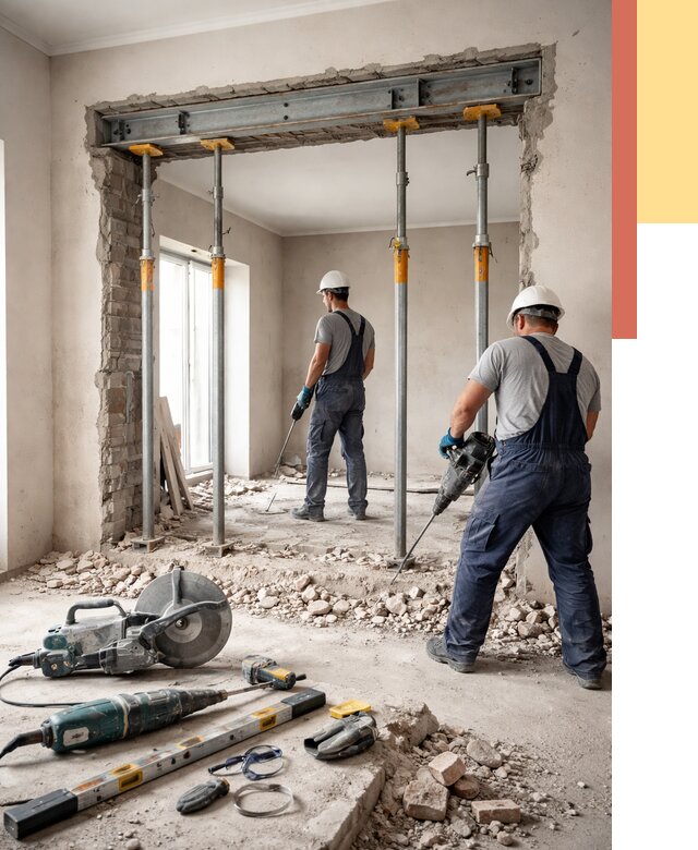 Прорезка проема в стене в Мелеузе от 4603 руб. — быстро и недорого | ОТДЕЛОЧНИК-Млз