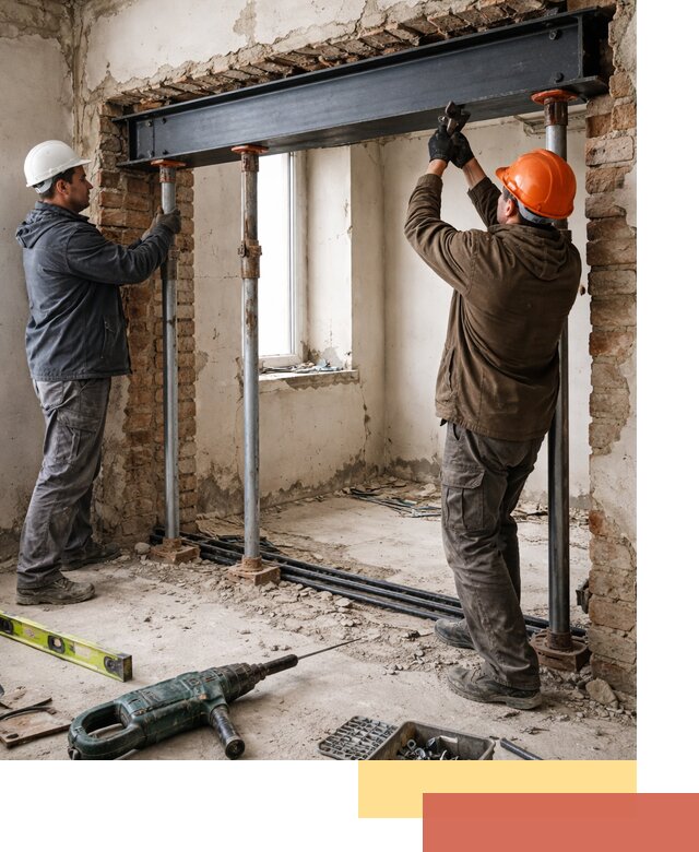 Усиление проема в стене в Мелеузе для расширения и безопасности