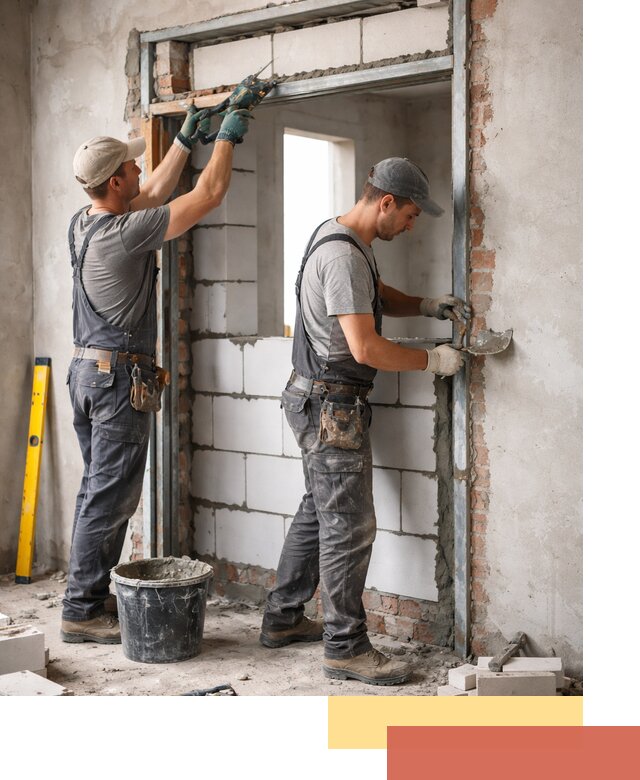 Закладка дверного проема под ключ в Мелеузе: демонтаж, монтаж, отделка