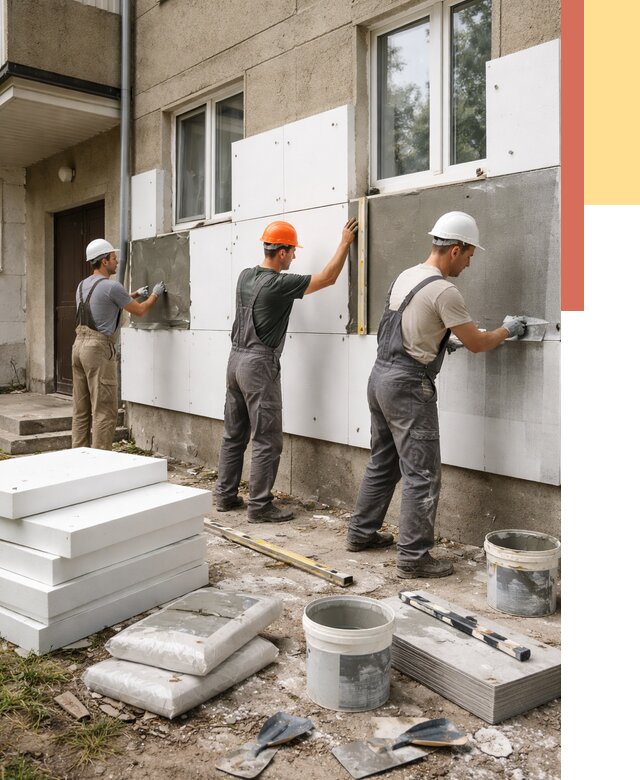 Утепление стен пенопластом в Мелеузе от 1790 руб. — недорого и под ключ | ОТДЕЛОЧНИК-Млз