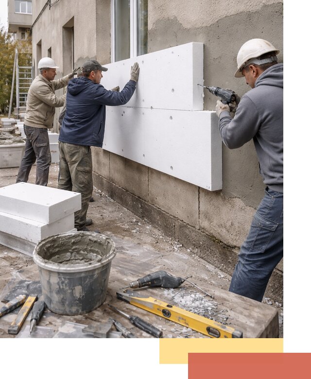 Утепление наружных стен пенопластом в Мелеузе