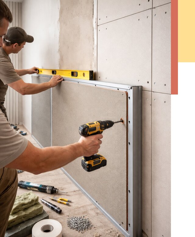 Шумоизоляция стен панелями ЗИПС в Мелеузе от 2250 руб./м² под ключ | ОТДЕЛОЧНИК-Млз