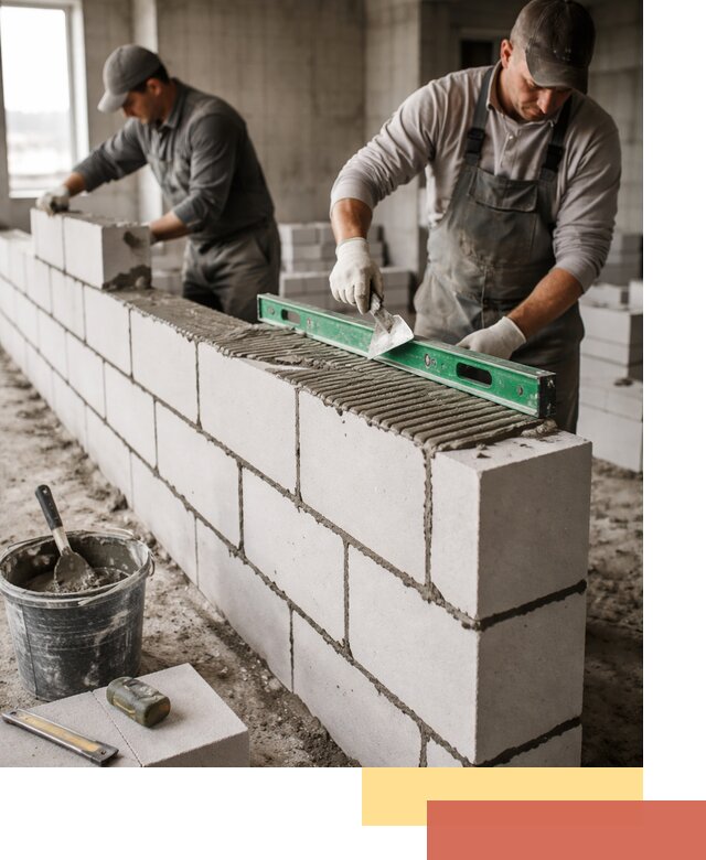 Кладка перегородок из газобетона в Мелеузе быстро и качественно