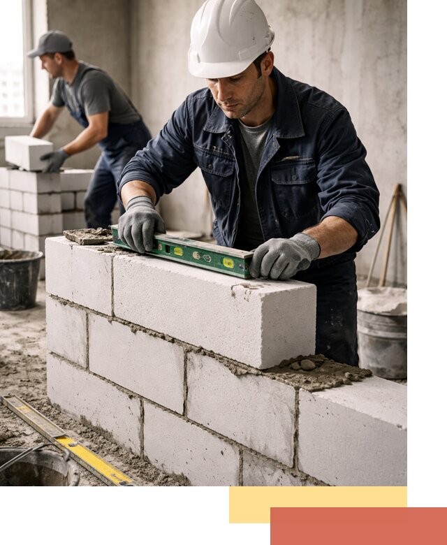 Кладка перегородок из пеноблока под ключ в Мелеузе