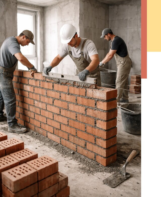 Кладка перегородок из кирпича в Мелеузе от 3580 руб. за м² | ОТДЕЛОЧНИК-Млз