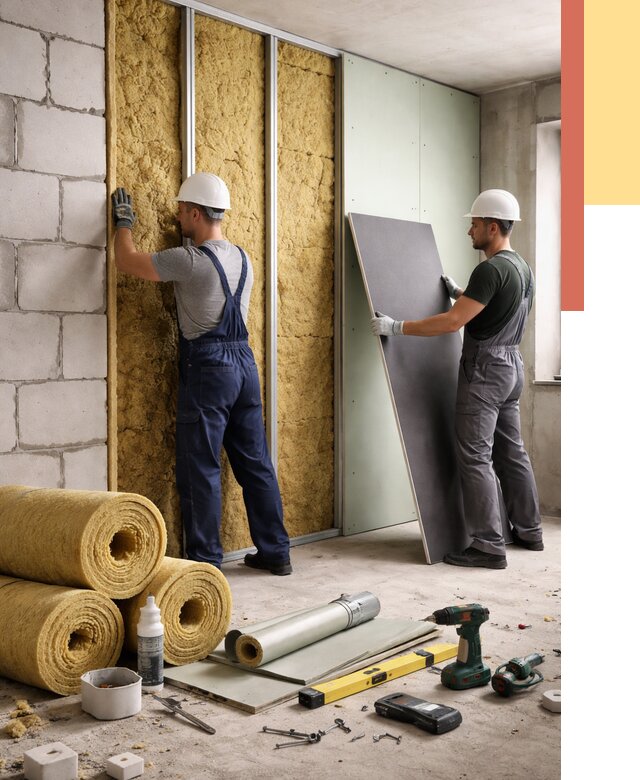 Шумоизоляция перегородок из блоков в Мелеузе от 1892 руб./м² — быстро и недорого | ОТДЕЛОЧНИК-Млз