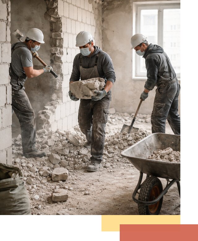 Демонтаж блочных перегородок в Мелеузе быстро и аккуратно