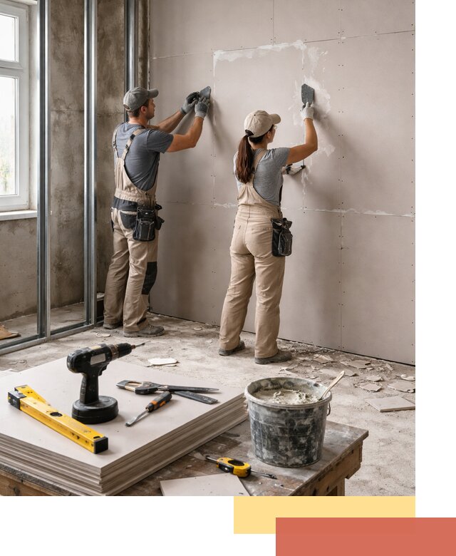 Монтаж двухслойной перегородки из гипсокартона в Мелеузе