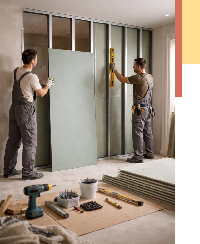 Перегородка из влагостойкого гипсокартона в Мелеузе от 4910 руб. — монтаж под ключ | ОТДЕЛОЧНИК-Млз