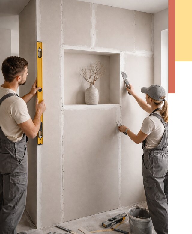 Перегородка из гипсокартона с нишей в Мелеузе от 3324 руб. под ключ | ОТДЕЛОЧНИК-Млз