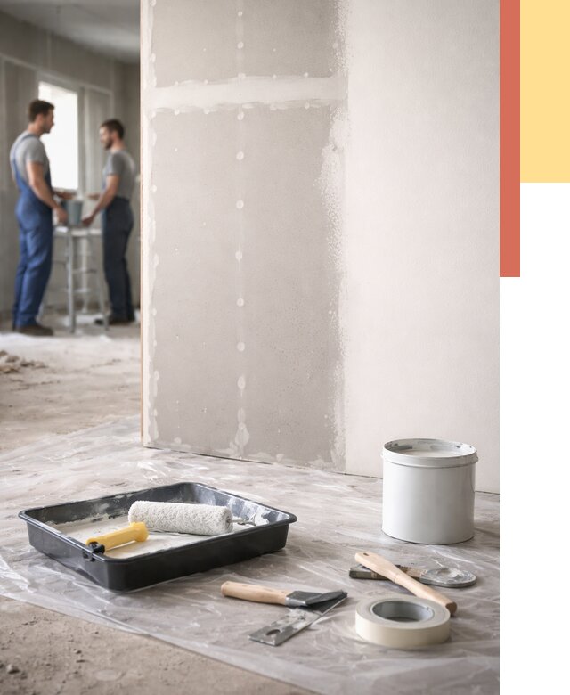 Покраска перегородок из гипсокартона в Мелеузе от 4603 руб. под ключ | ОТДЕЛОЧНИК-Млз