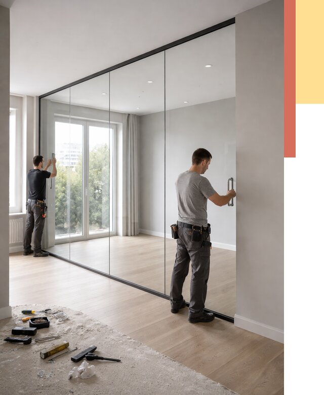 Изготовление стеклянных перегородок в Мелеузе от 12633 руб. под ключ | ОТДЕЛОЧНИК-Млз