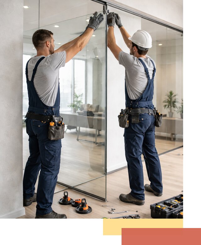 Безрамные стеклянные перегородки под ключ в Мелеузе