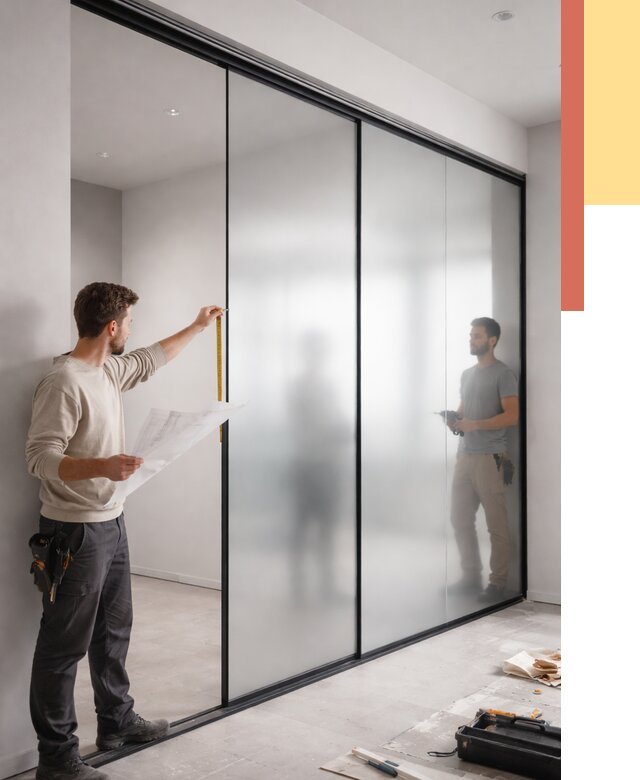 Матовые стеклянные перегородки в Мелеузе от 8695 руб. — монтаж и установка | ОТДЕЛОЧНИК-Млз