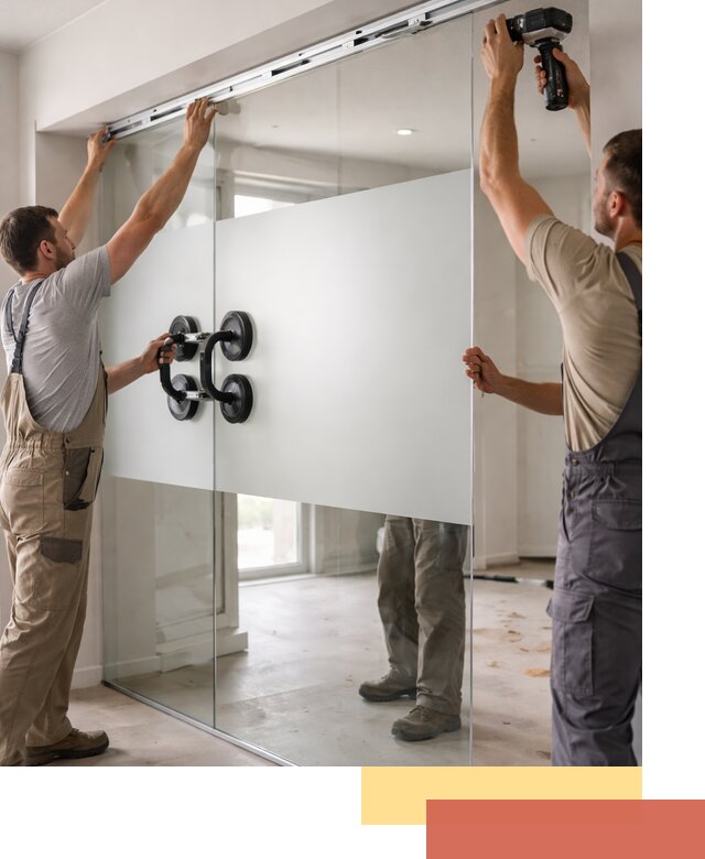 Матовые стеклянные перегородки под ключ в Мелеузе