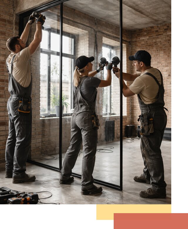 Стеклянные перегородки лофт — изготовление и монтаж в Мелеузе