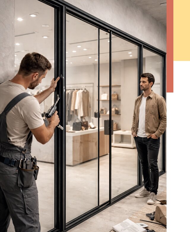 Стеклянные перегородки для магазинов в Мелеузе от 8388 руб. под ключ | ОТДЕЛОЧНИК-Млз