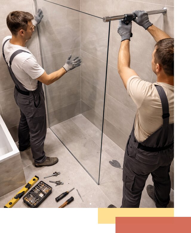 Стеклянные перегородки для душа в Мелеузе — изготовление и монтаж